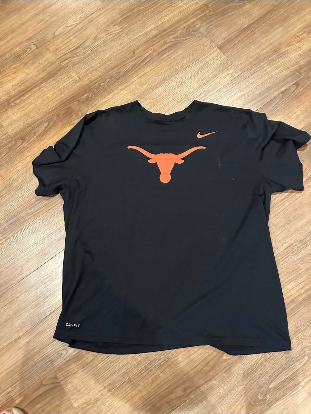 Nike Black Short Sleeve Tee with Orange Longhorn and Swoosh